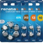 Renata ZA 10 Hörgerätbatterien (6 Stück) | 10A | DA 10 | AC230E/EZ | AC230 | PR230H | PR70