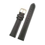 Lederband schwarz LG 535 / LS 535 | Glatt | weisse Naht