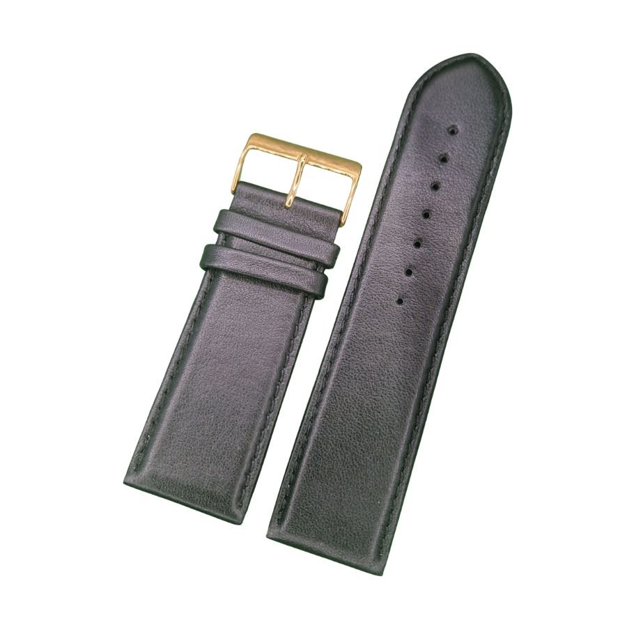 LG 550 Lederband schwarz LG 550 / LS 550 | Glatt | schwarze Naht – Bild 1