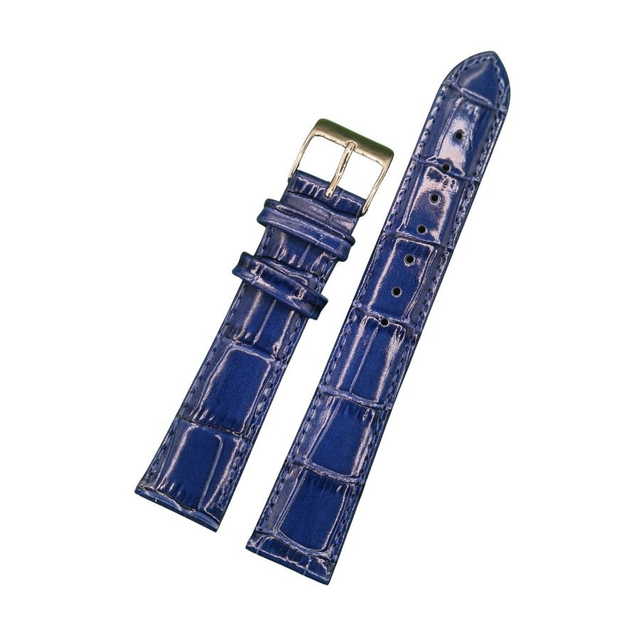 LS 480 Lederband blau LG 480 / LS 480 | Kroko | blaue Naht - Image 1
