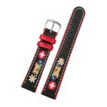 Lederband schwarz LG 517 / LS 517 | Ethno-Kuh | weisse Naht