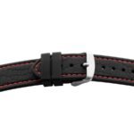 Kunststoffband BE 1810 | schwarz | genarbt | rote Naht | 20/20 mm | BEAR