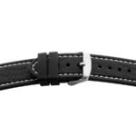 Kunststoffband BE 1814 | schwarz | genarbt | weisse Naht | 20/20 mm | BEAR