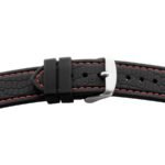 Kunststoffband BE 1818 | schwarz | genarbt | rote Naht | 18/18 mm | BEAR