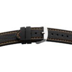 Kunststoffband BE 1817 | schwarz | genarbt | orange Naht | 22/22 mm | BEAR